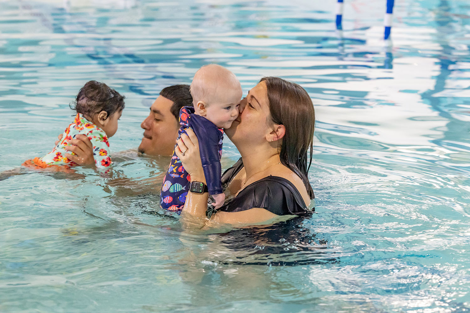 toddler swim lessons BC - Mother and baby enjoying gentle swim lesson together