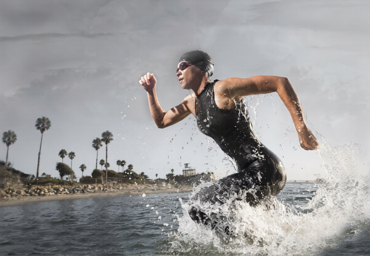 Sprint triathlon swim training for beginners